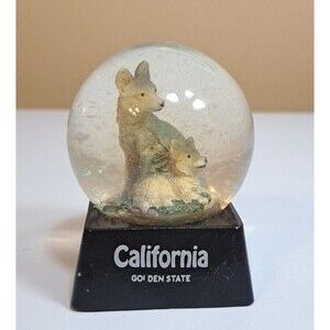 California Wolf & Pup Wolves 3" Water Snow Globe Collectible Home Decor Ball